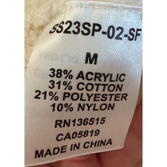 Stitches and Stripes White/Cream Open-Front Sweater Cardigan with Pockets Size M - Picture 6 of 7